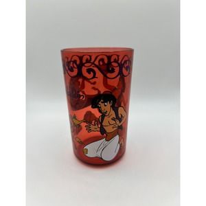 Zak‎ Designs! Disney Aladdin Small Red Acrylic Plastic Drinking Glass Disneyana